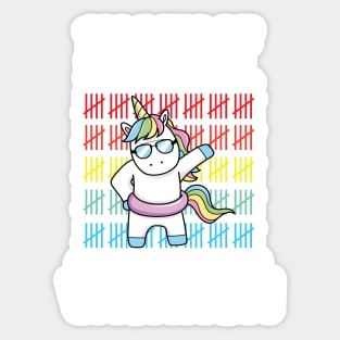 Funny Cute 100 Days Of School Closer Summer Vacation Unicorn Sticker